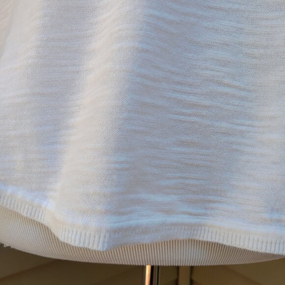 LOFT White Knit Crewneck Top Short Sleeves Solid Comfy Casual Cotton - Picture 6 of 12